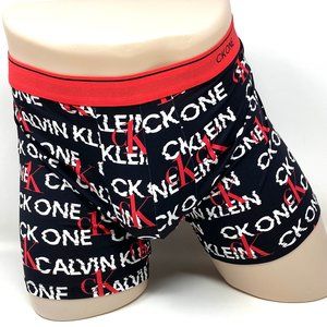 Calvin Klein One Men's NB2226490 Microfiber Boxer Brief Red White Logo Print